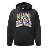 Vintage Miami Beach  Performance Fleece Hoodie