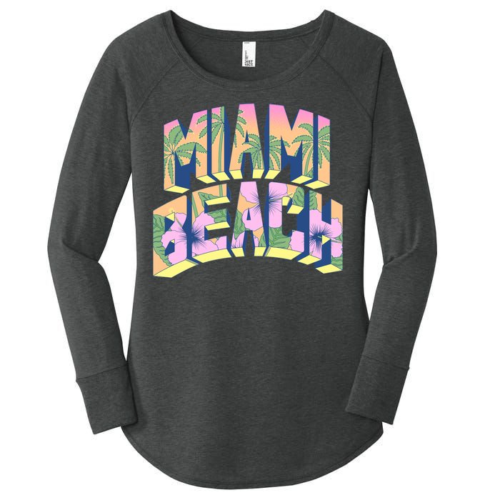 Vintage Miami Beach  Women's Perfect Tri Tunic Long Sleeve Shirt