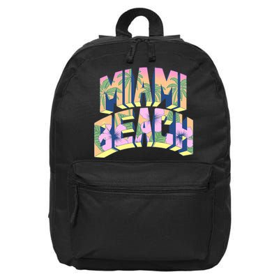 Vintage Miami Beach  16 in Basic Backpack