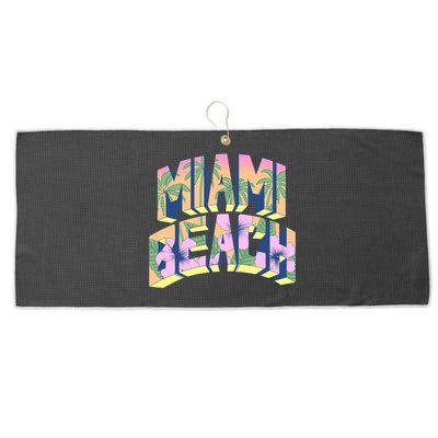 Vintage Miami Beach  Large Microfiber Waffle Golf Towel