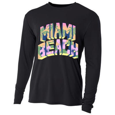 Vintage Miami Beach  Cooling Performance Long Sleeve Crew