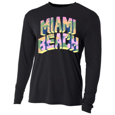 Vintage Miami Beach  Cooling Performance Long Sleeve Crew