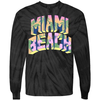 Vintage Miami Beach  Tie-Dye Long Sleeve Shirt