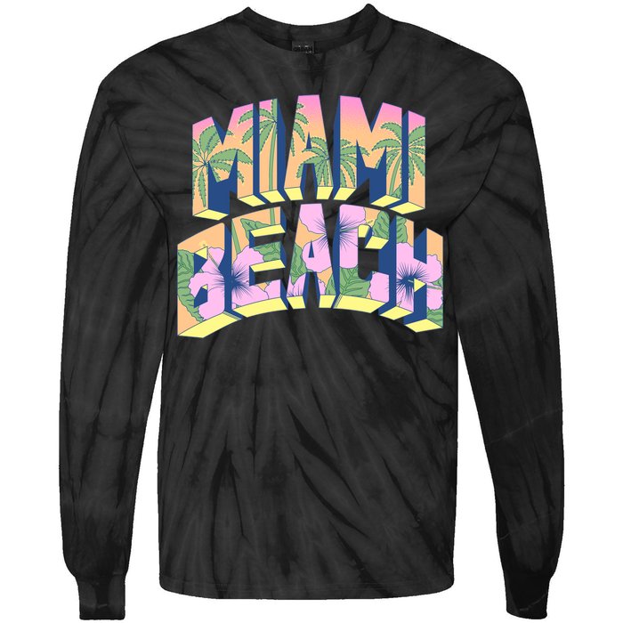 Vintage Miami Beach  Tie-Dye Long Sleeve Shirt