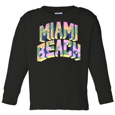 Vintage Miami Beach  Toddler Long Sleeve Shirt