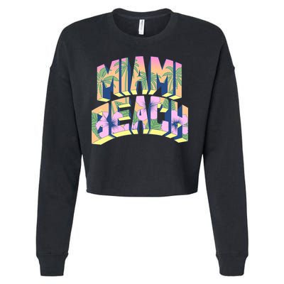 Vintage Miami Beach  Cropped Pullover Crew