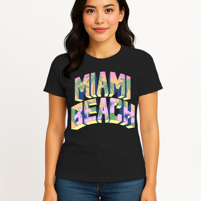 Vintage Miami Beach  Womens T-Shirt