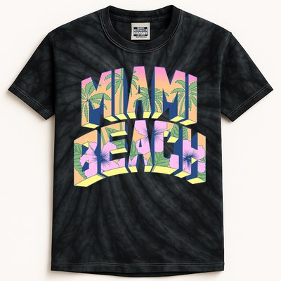 Vintage Miami Beach  Kids Tie-Dye T-Shirt