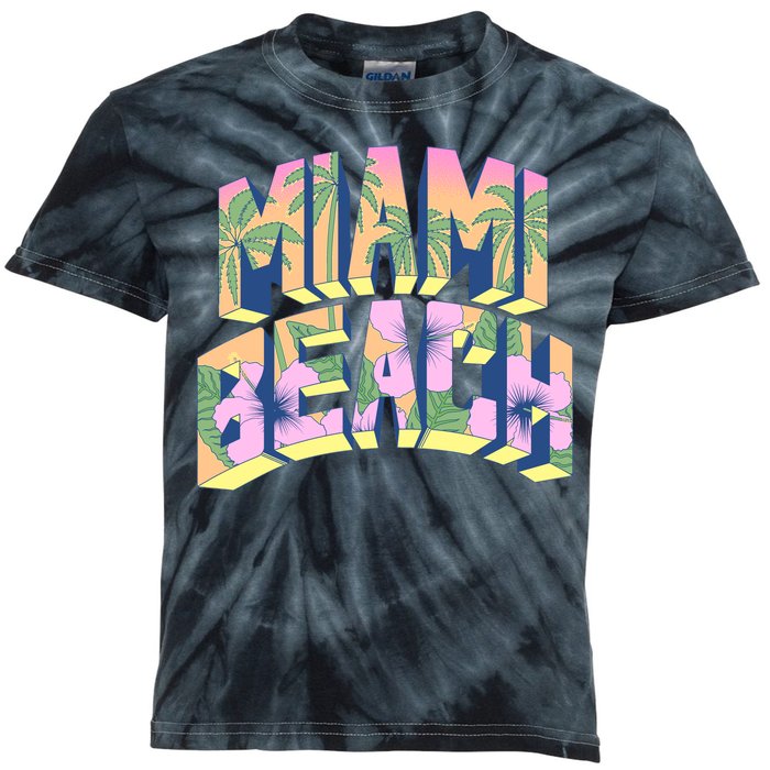 Vintage Miami Beach  Kids Tie-Dye T-Shirt