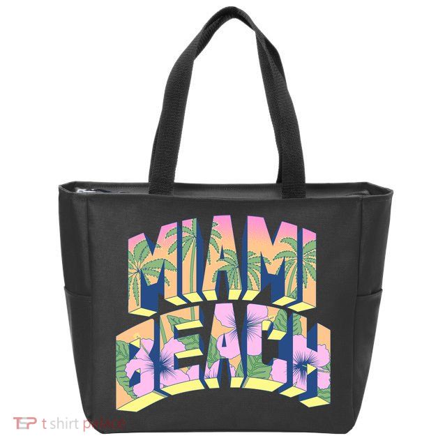 Vintage Miami Beach  Zip Tote Bag