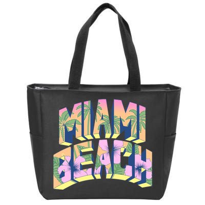 Vintage Miami Beach  Zip Tote Bag