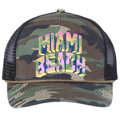 Vintage Miami Beach  Retro Rope Trucker Hat Cap