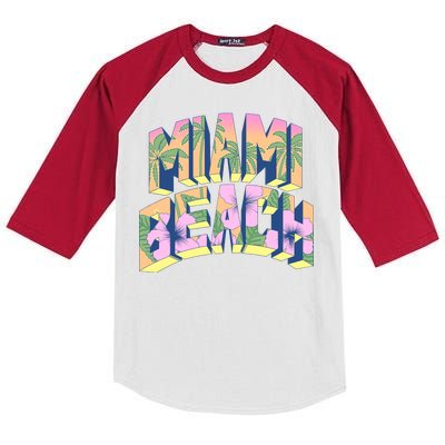 Vintage Miami Beach  Kids Colorblock Raglan Jersey