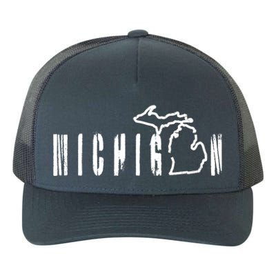 Vintage Michigan Mitten Yupoong Adult 5-Panel Trucker Hat