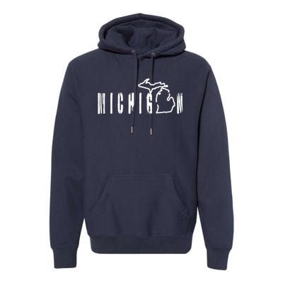 Vintage Michigan Mitten Premium Hoodie