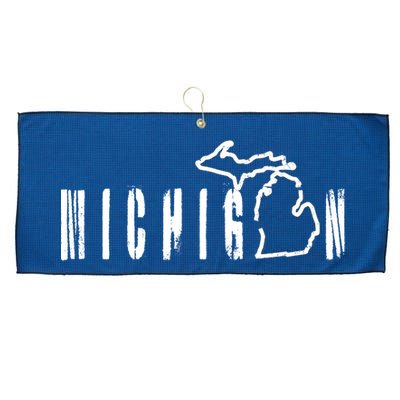 Vintage Michigan Mitten Large Microfiber Waffle Golf Towel