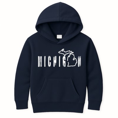 Vintage Michigan Mitten Kids Hoodie