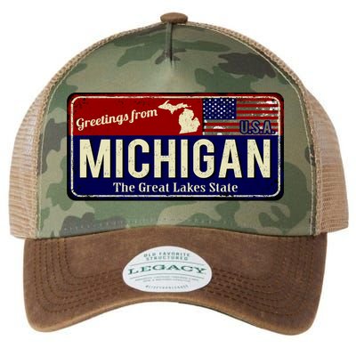 Vintage Michigan Sign Legacy Tie Dye Trucker Hat