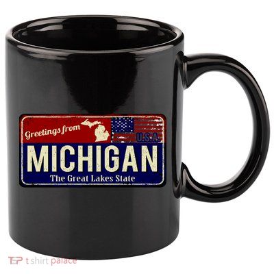 Vintage Michigan Sign 11oz C Handle Ceramic Mug