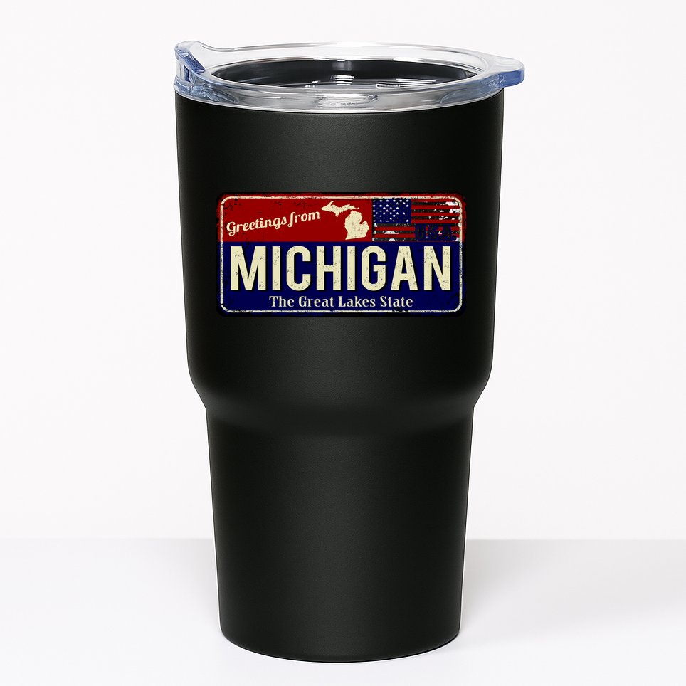 Vintage Michigan Sign Tumbler