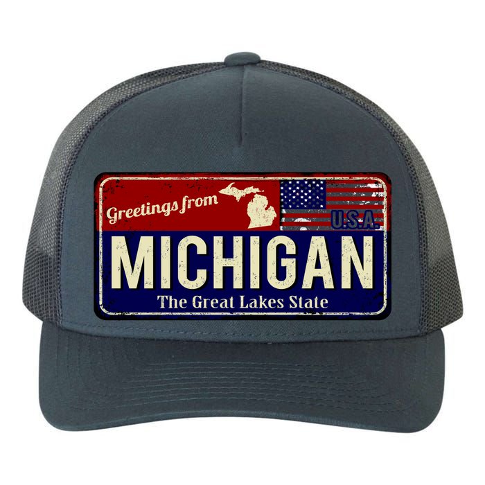 Vintage Michigan Sign Yupoong Adult 5-Panel Trucker Hat