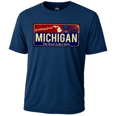 Vintage Michigan Sign Performance Shirt