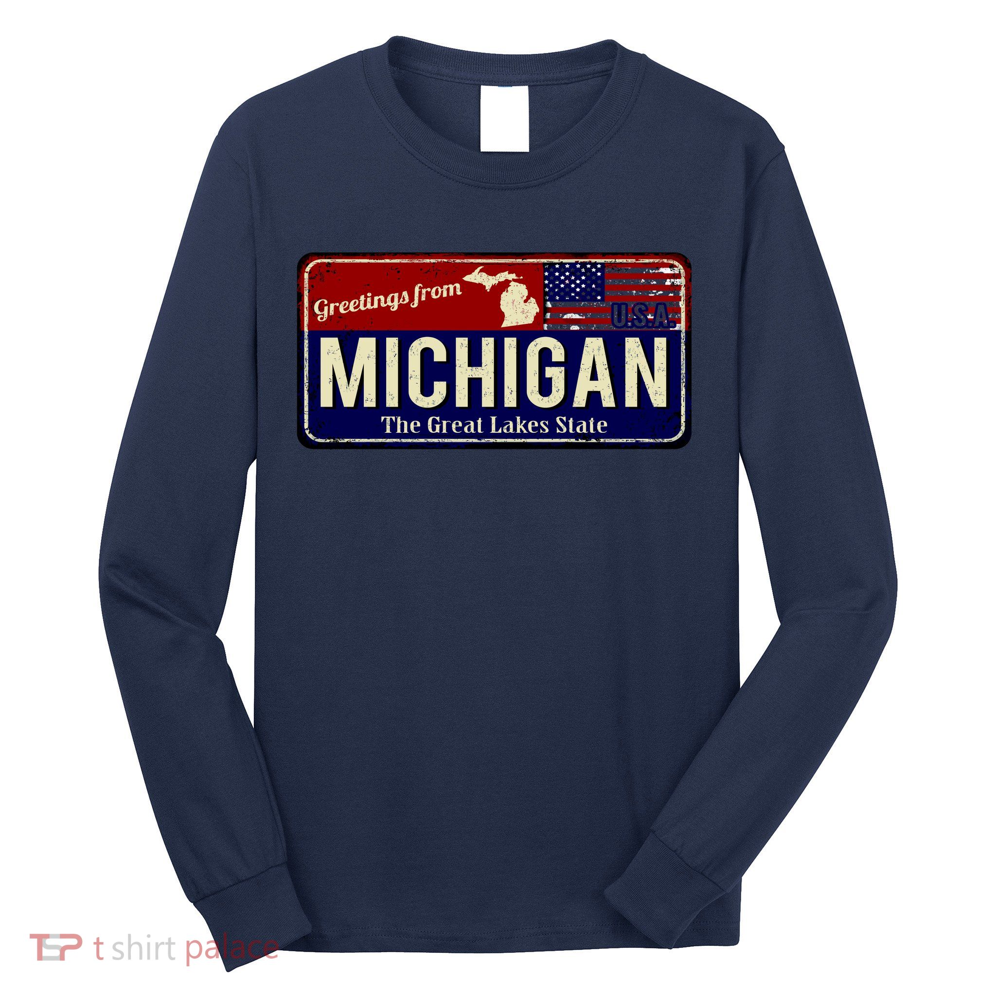 Vintage Michigan Sign Long Sleeve Shirt