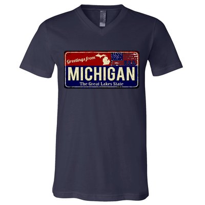 Vintage Michigan Sign V-Neck T-Shirt