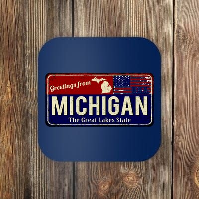 Vintage Michigan Sign Coaster