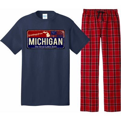 Vintage Michigan Sign Pajama Set