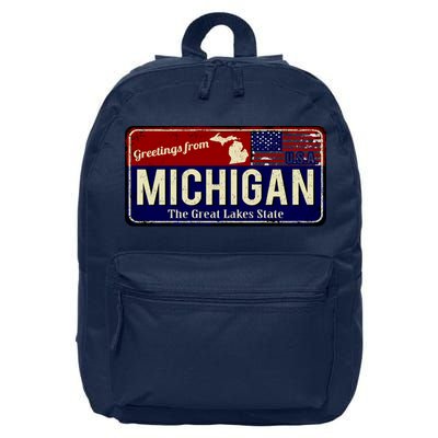 Vintage Michigan Sign 16 in Basic Backpack