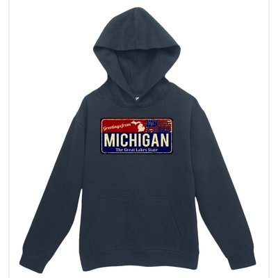 Vintage Michigan Sign Urban Pullover Hoodie