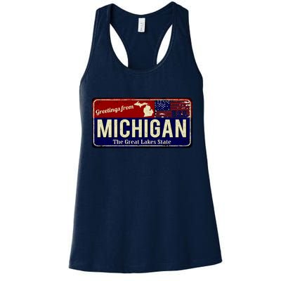 Vintage Michigan Sign Womens Tank Top
