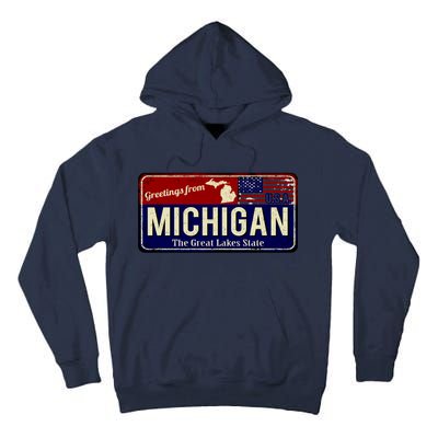 Vintage Michigan Sign Tall Hoodie