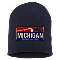 Vintage Michigan Sign Short Acrylic Beanie