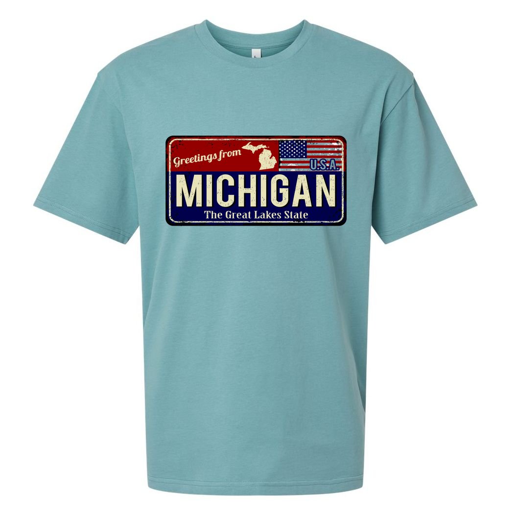 Vintage Michigan Sign Sueded Cloud Jersey T-Shirt