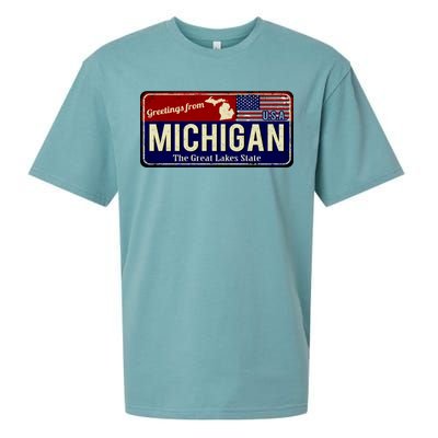 Vintage Michigan Sign Sueded Cloud Jersey T-Shirt