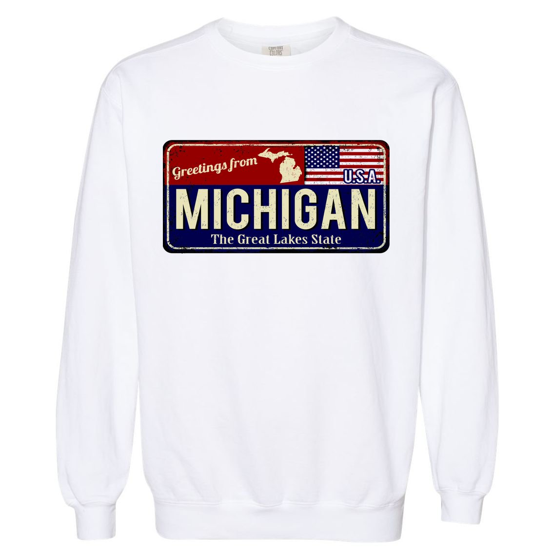 Vintage Michigan Sign Garment-Dyed Sweatshirt
