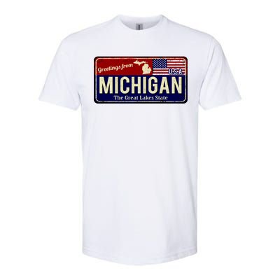 Vintage Michigan Sign Softstyle® CVC T-Shirt