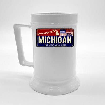 Vintage Michigan Sign Beer Stein