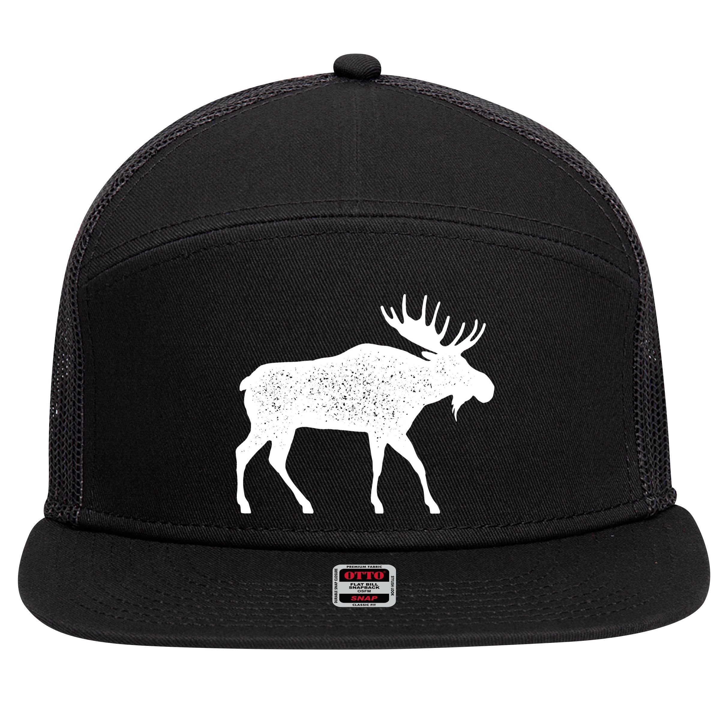 Vintage Moose 7 Panel Mesh Trucker Snapback Hat