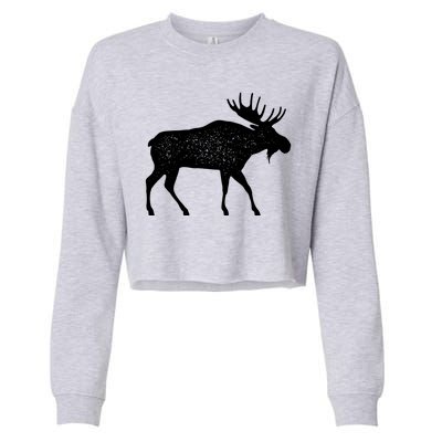 Vintage Moose Cropped Pullover Crew