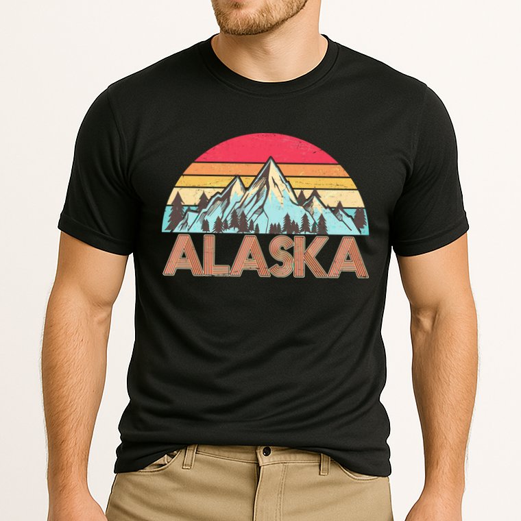 Vintage Mountains Of Alaska Performance Shirt