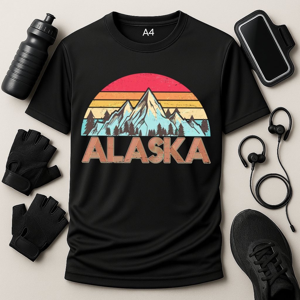 Vintage Mountains Of Alaska Performance Shirt