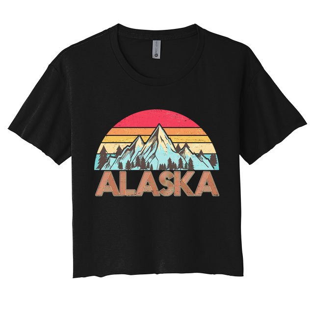 Vintage Mountains Of Alaska Crop Top