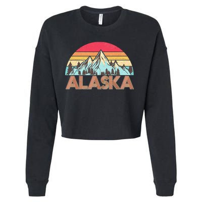 Vintage Mountains Of Alaska Cropped Pullover Crew