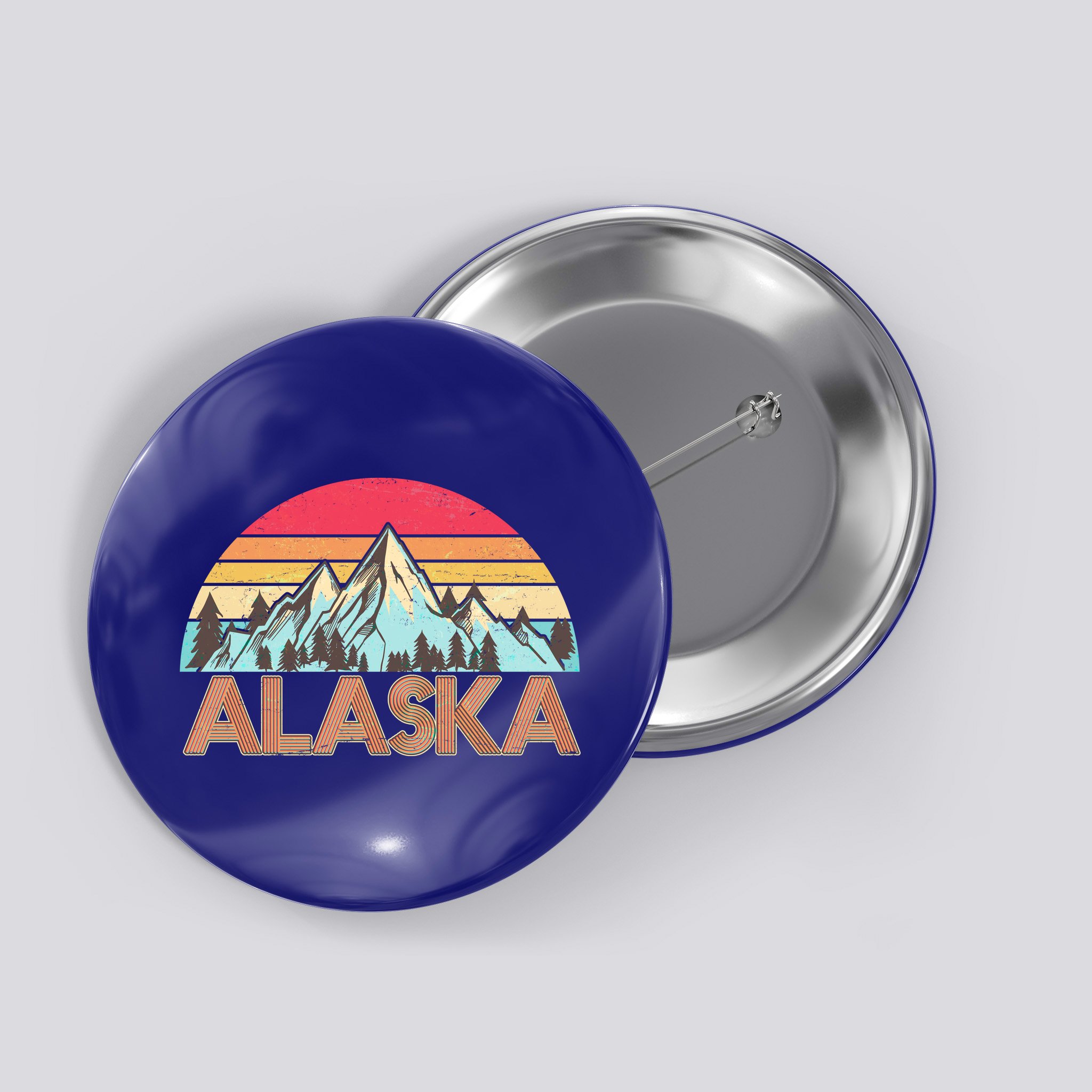 Vintage Mountains Of Alaska Button