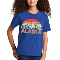 Vintage Mountains Of Alaska Kids T-Shirt