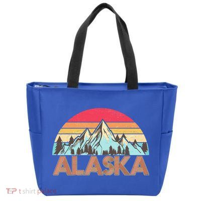 Vintage Mountains Of Alaska Zip Tote Bag
