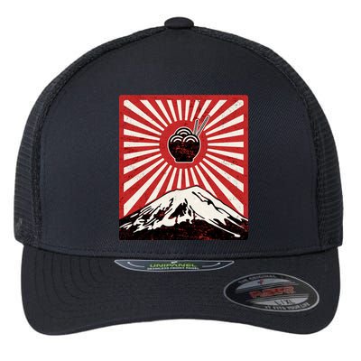 Vintage Mt Fuji Ramen Flexfit Unipanel Trucker Cap